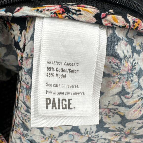 Paige NWT Azul Smocked Back Puff Sleeve Blouse Top in Black Multi // S - Picture 11 of 15